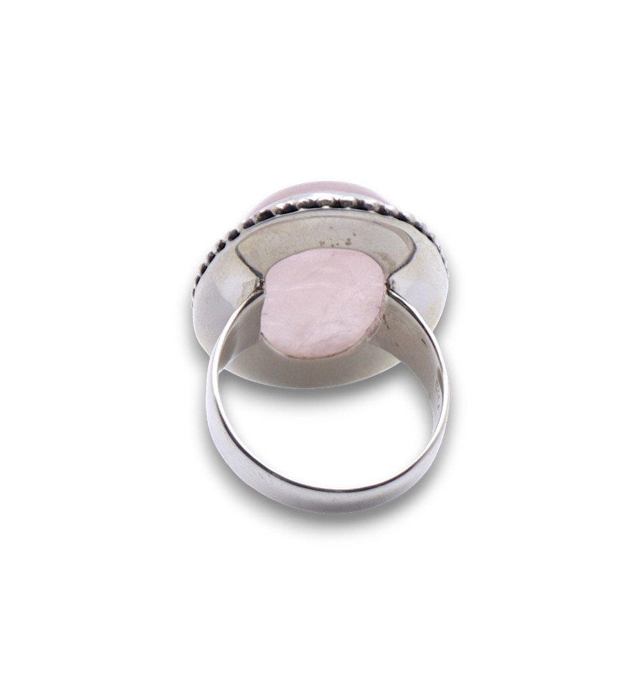 bague argent quartz rose