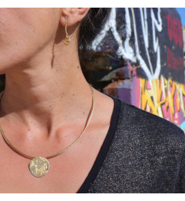 pendentif argent texturé