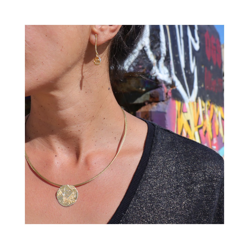 pendentif argent texturé