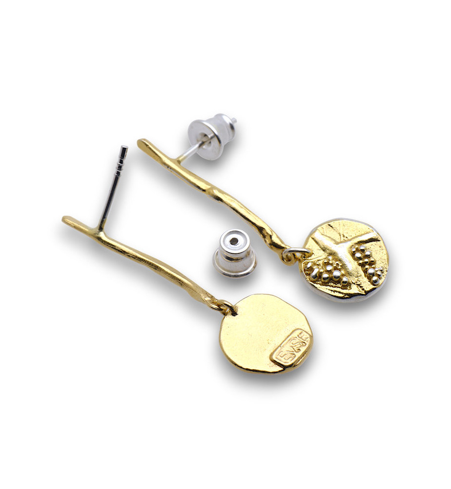 puces oreilles argent et or