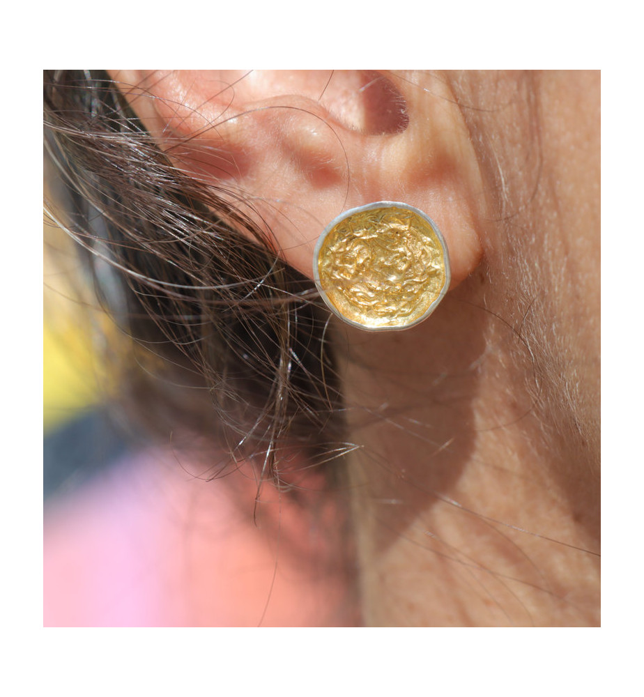 boucles d'oreilles puces argent plaqué or