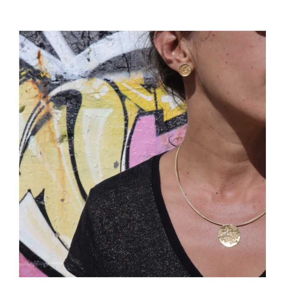 puces oreilles argent et or