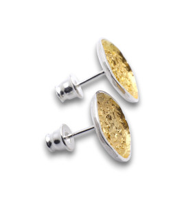 boucles d'oreilles puces rondes et dorées