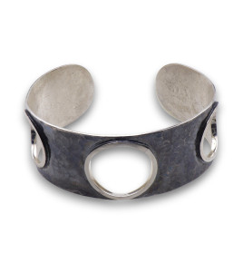 jonc large argent femme