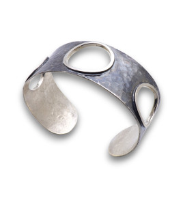 manchette argent martelé