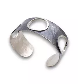 manchette argent martelé