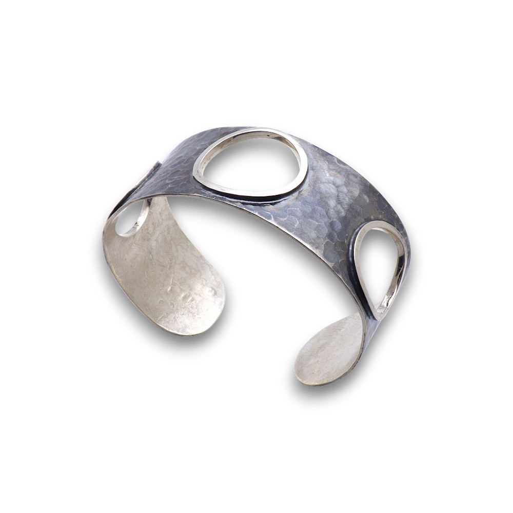 manchette argent martelé