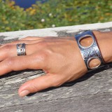 manchette argent martelé femme