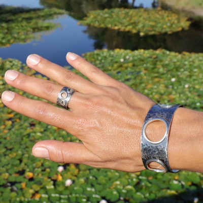 bracelet manchette argent femme