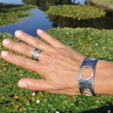 bracelet manchette argent femme