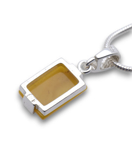 pendentif ambre argent