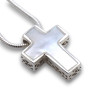 pendentif croix nacre blanche