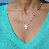 nacre blanche pendentif argent femme