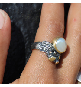 bague argent nacre femme