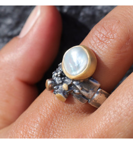 bague argent nacre haut de gamme