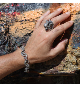 bague poulpe argent mixte