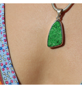 uvarovite pendentif argent