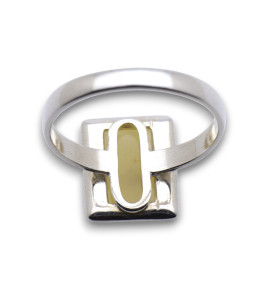 bague argent ambre