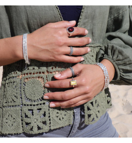 bague argent ambre jaune baltique