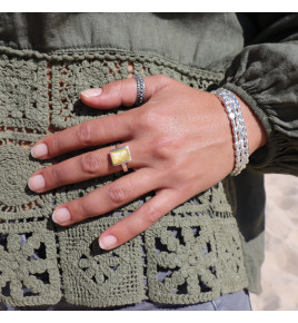 ambre jaune bague