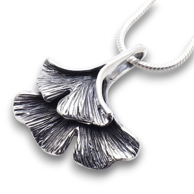 pendentif ginkgo argent