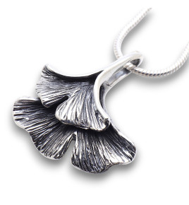 pendentif ginkgo argent