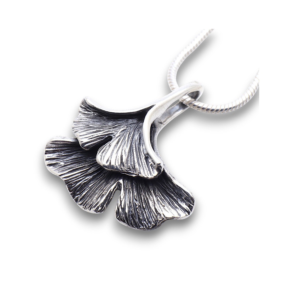 pendentif ginkgo argent