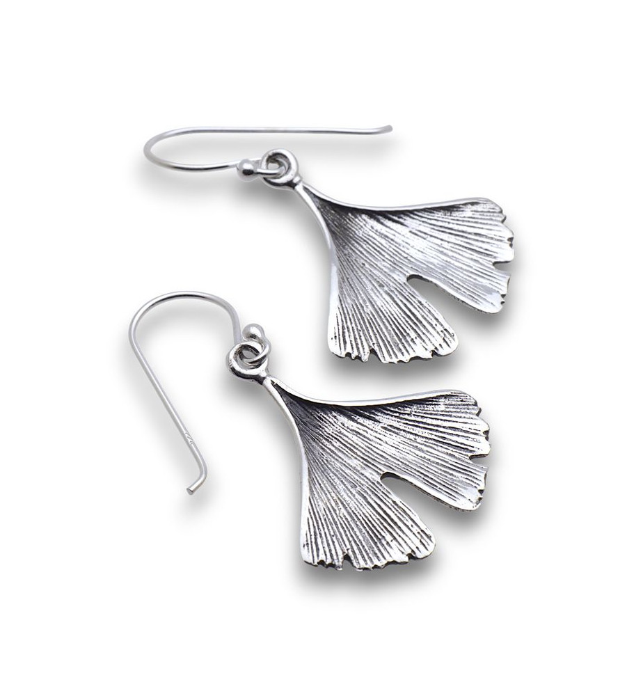boucles d oreilles feuille ginkgo