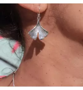 boucles d oreilles feuille ginkgo