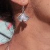 boucle d oreille feuille ginkgo argent