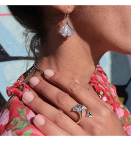 feuille ginkgo boucle d oreille