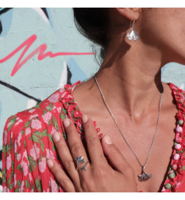 pendentif en argent feuille de ginkgo