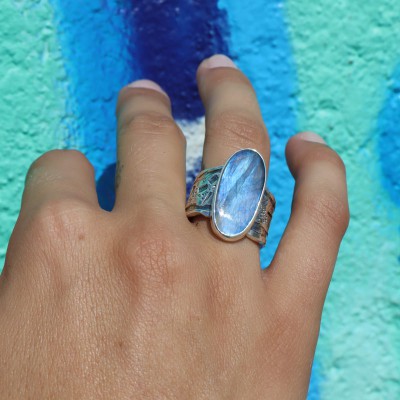 bague labradorite argent