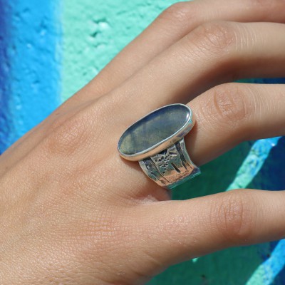 bague labradorite femme