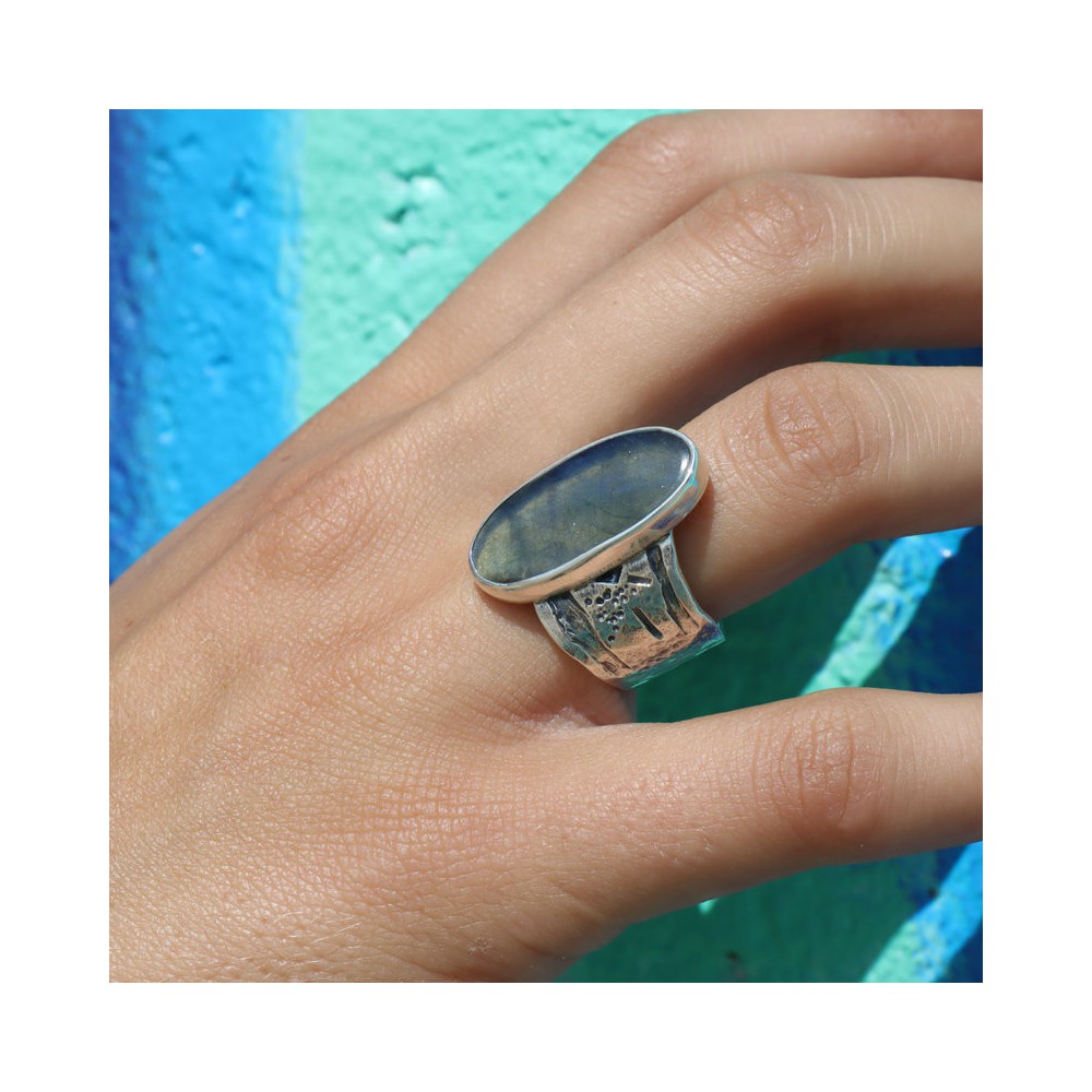 bague labradorite femme