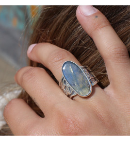 bague argent avec labradorite