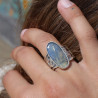 bague argent avec labradorite