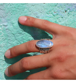 labradorite bague argent