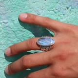 labradorite bague argent