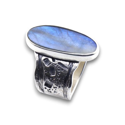 bague labradorite de createur