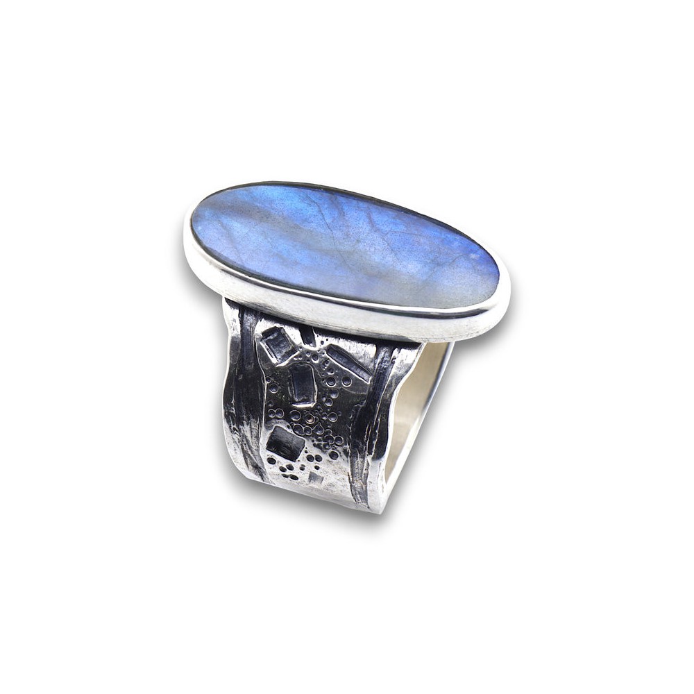 bague labradorite de createur