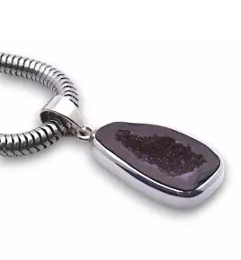 Pendentif argent et géode...