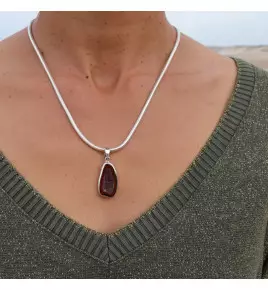 Pendentif argent et géode...