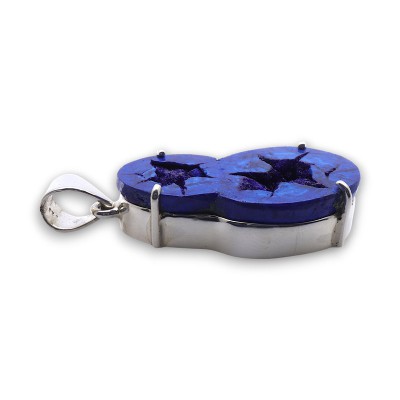pendentif argent pierre bleue