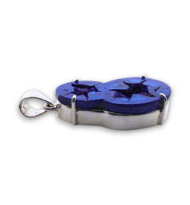 pendentif argent pierre bleue