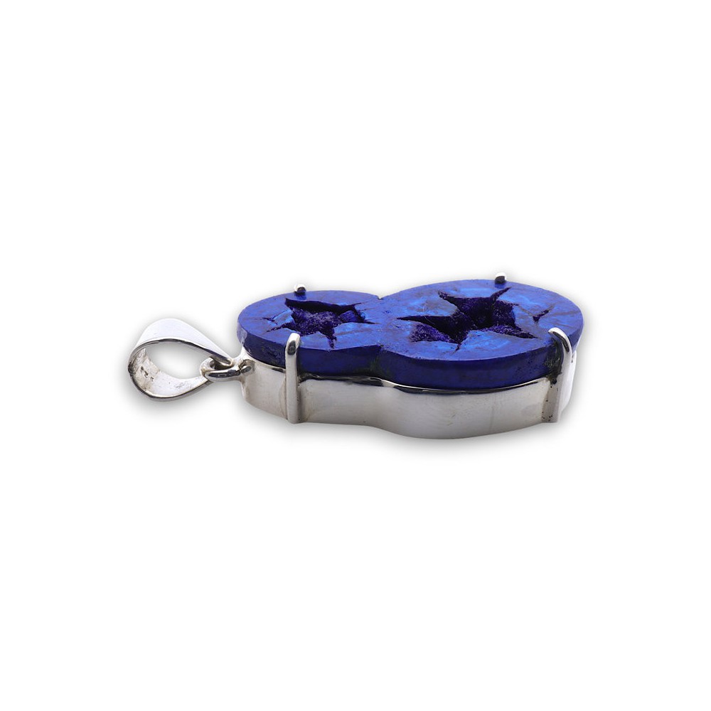 pendentif argent pierre bleue