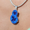 pendentif argent azurite bleue