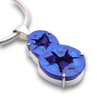 pendentif azurite bleue