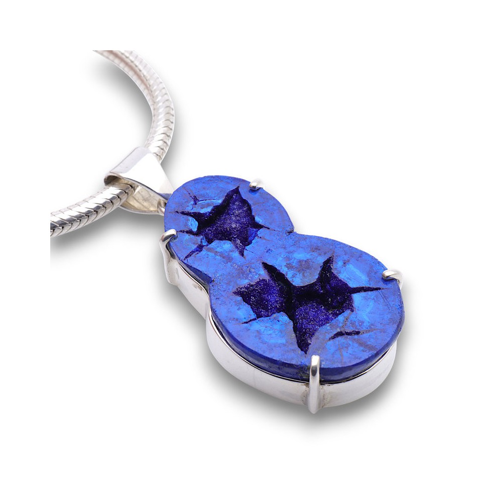 pendentif azurite bleue