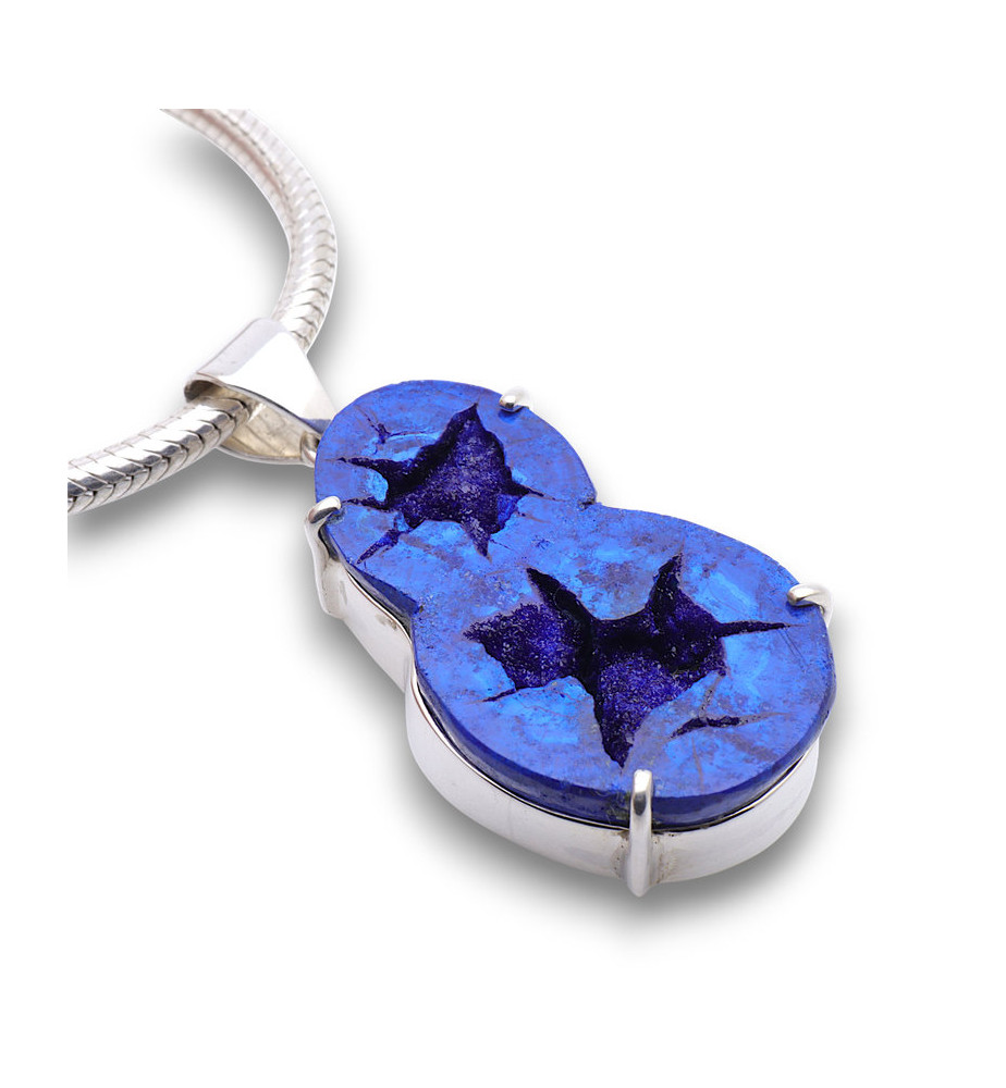 pendentif azurite bleue